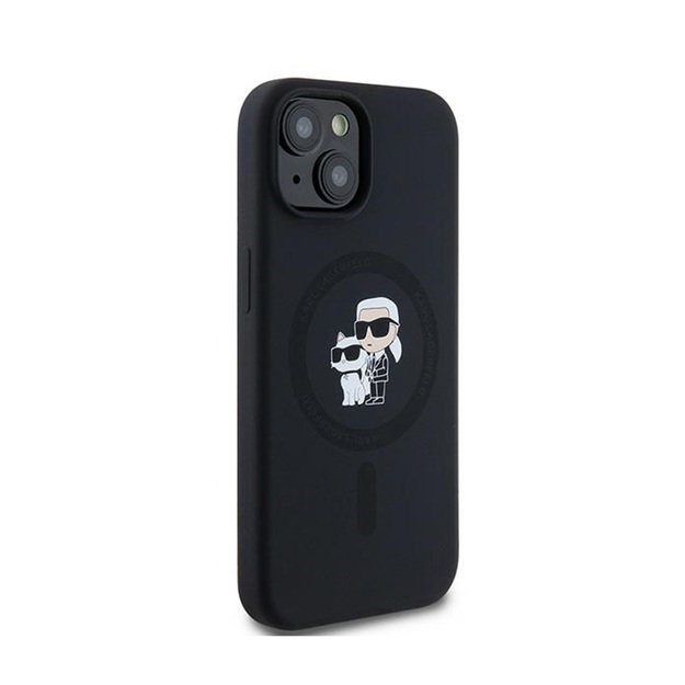„Karl Lagerfeld“ silikoninis „Karl & Choupette MagSafe“ dėklas, skirtas „iPhone 15 Plus / 14 Plus“ (juodas) 4