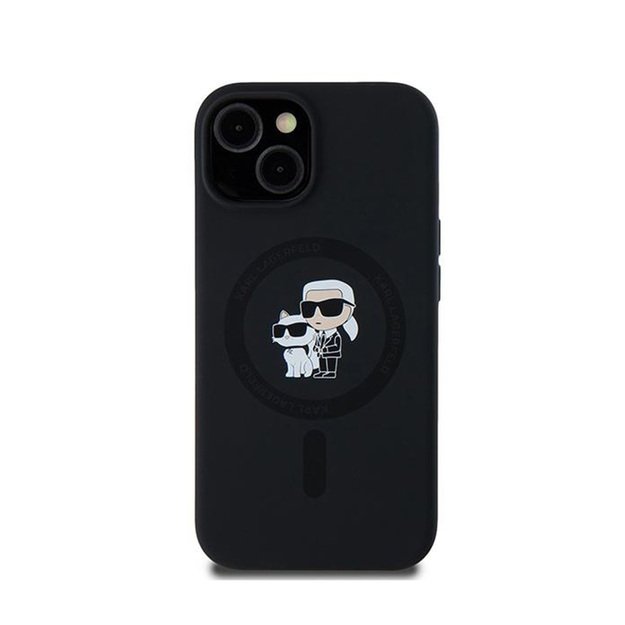 „Karl Lagerfeld“ silikoninis „Karl & Choupette MagSafe“ dėklas, skirtas „iPhone 15 Plus / 14 Plus“ (juodas) 3