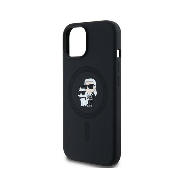 „Karl Lagerfeld“ silikoninis „Karl & Choupette MagSafe“ dėklas, skirtas „iPhone 15 Plus / 14 Plus“ (juodas) 6