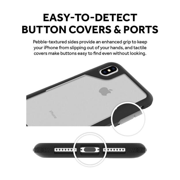Griffin Survivor Endurance – dėklas, skirtas iPhone Xs Max (skaidrus/pilkas) 14