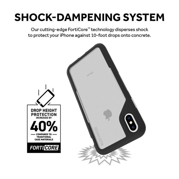 Griffin Survivor Endurance – dėklas, skirtas iPhone Xs Max (skaidrus/pilkas) 12