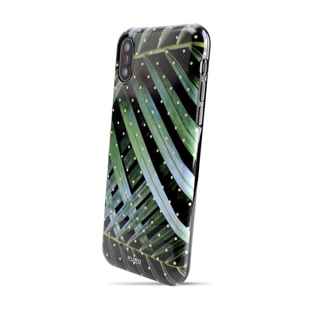PURO Glam Tropical Leaves – dėklas, skirtas iPhone Xs / X (Brilliant Leaves) 2