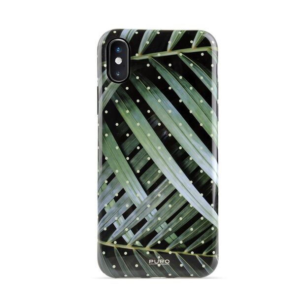 PURO Glam Tropical Leaves – dėklas, skirtas iPhone Xs / X (Brilliant Leaves) 1