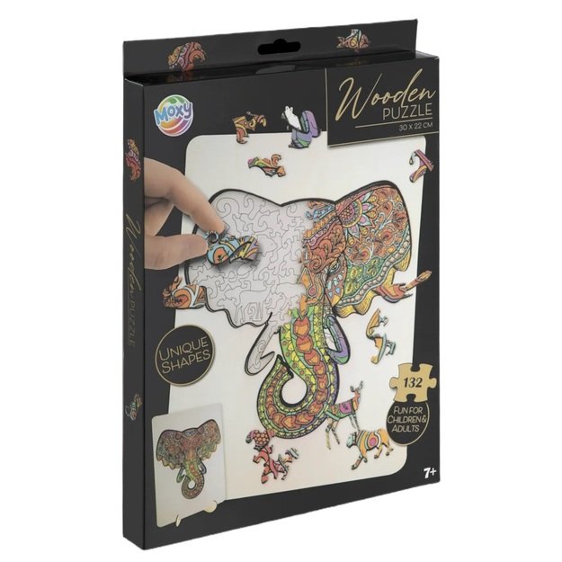 Medinė dėlionė dramblys 132 detalės 1