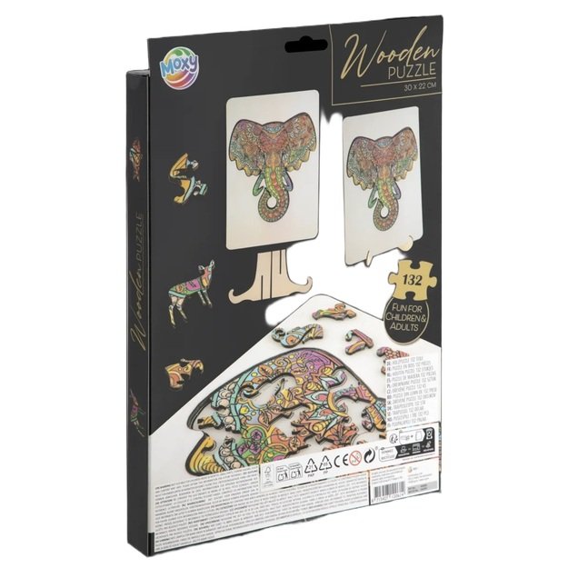 Medinė dėlionė dramblys 132 detalės 2