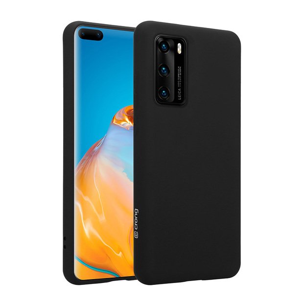 Crong Color Cover – lankstus dėklas, skirtas Huawei P40 (juodas)
