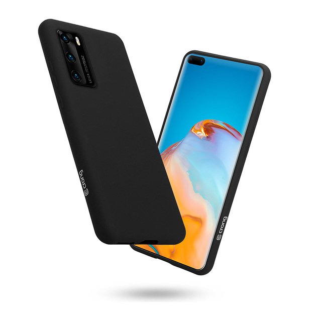 Crong Color Cover – lankstus dėklas, skirtas Huawei P40 (juodas)