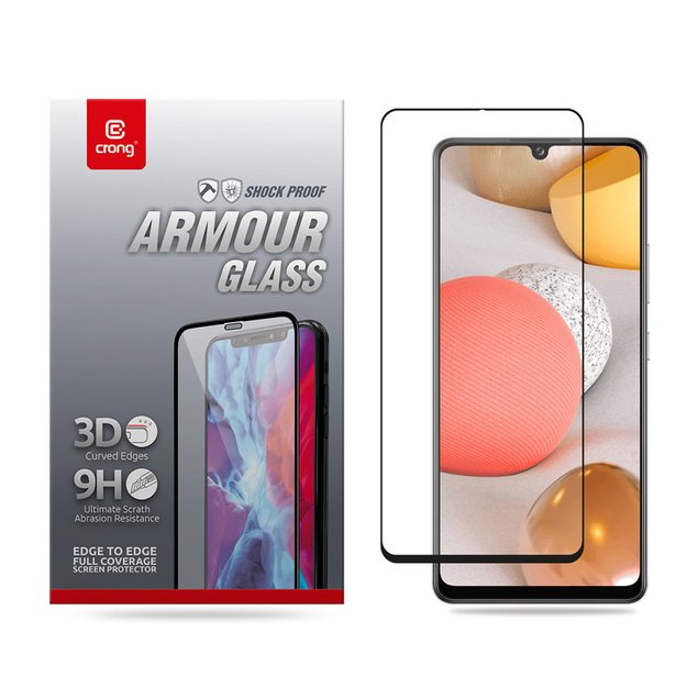 Crong 3D Armor Glass – grūdintas stiklas 9H Full Glue visam Samsung Galaxy A42 5G ekranui