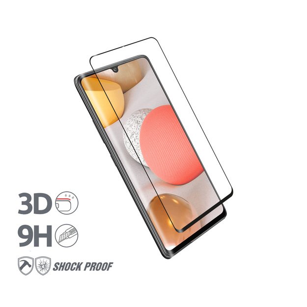 Crong 3D Armor Glass – grūdintas stiklas 9H Full Glue visam Samsung Galaxy A42 5G ekranui 9