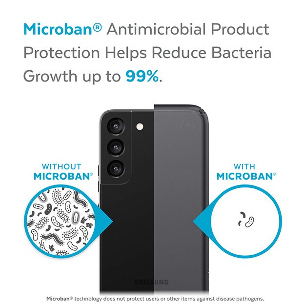 Speck Presidio Perfect-Mist – Samsung Galaxy S22+ dėklas su MICROBAN (Obsidian) 30