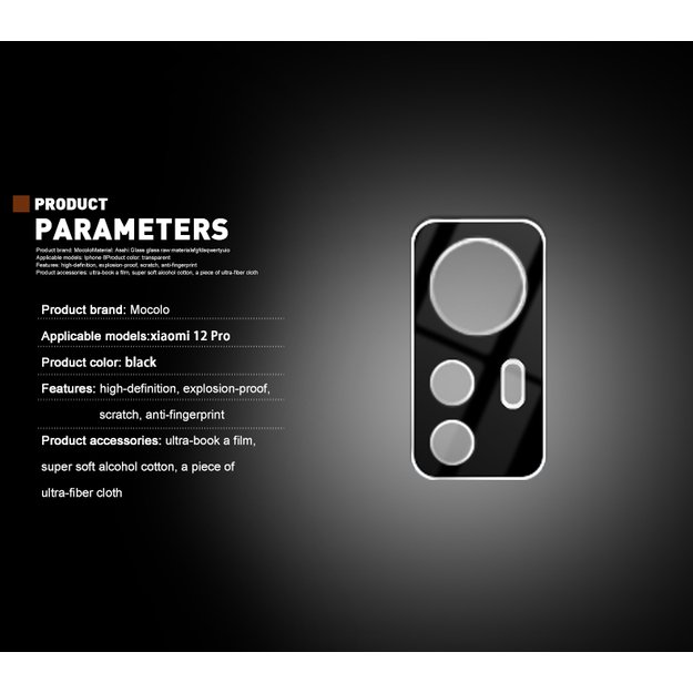 Mocolo Silk Camera Lens Glass – apsauginis stiklas skirtas Xiaomi 12 Pro fotoaparato objektyvui 29