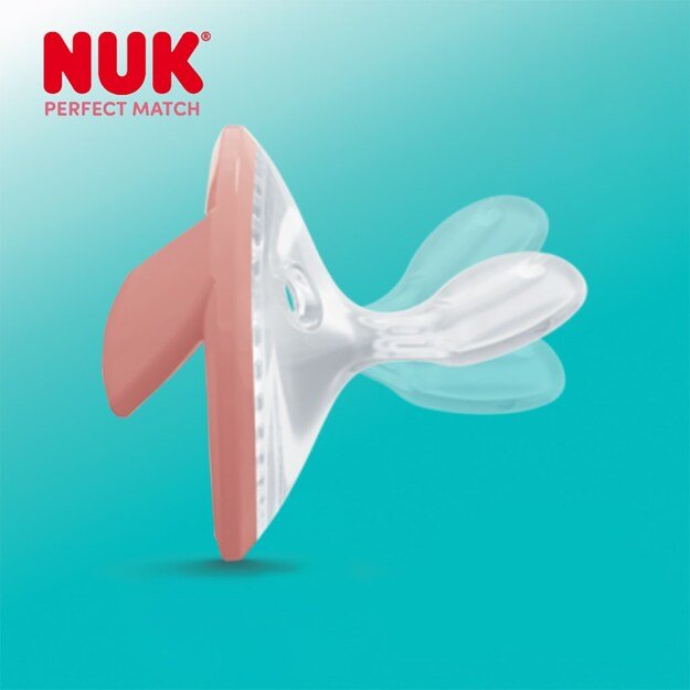Dummy NUK Perfect Match 0-6m 2 pcs beige/red, 0-6 m 4