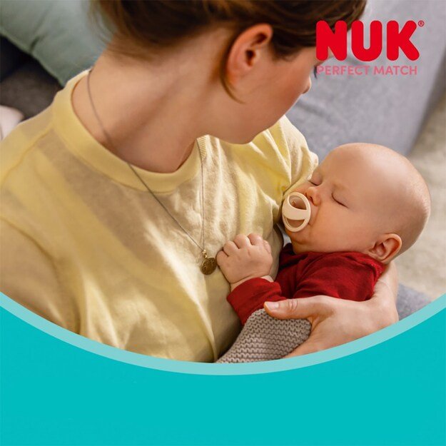 Dummy NUK Perfect Match 0-6m 2 pcs beige/red, 0-6 m 7