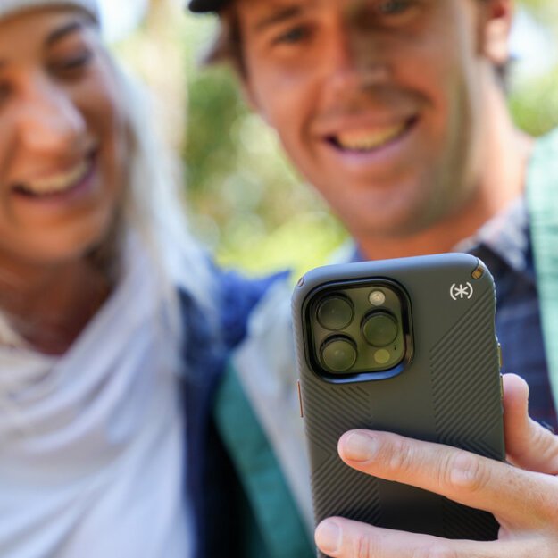 Presidio2 Grip – iPhone 15 Plus / 14 Plus dėklas su MICROBAN danga (anglis / šalta bronza / skalūnas) 29