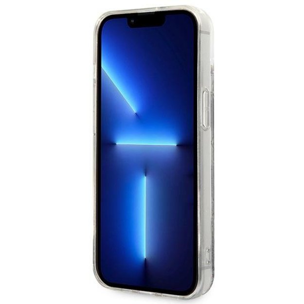 Karl Lagerfeld Monogram Liquid Glitter – dėklas, skirtas iPhone 14 Plus (juodas) 5