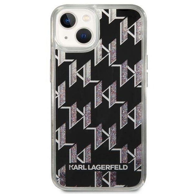 Karl Lagerfeld Monogram Liquid Glitter – dėklas, skirtas iPhone 14 Plus (juodas) 3