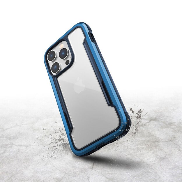 „X-Doria Raptic Shield“ – aliuminio dėklas, skirtas „iPhone 14 Pro“ (patikrintas kritimo metu 3 m) („Marine Blue“) 22