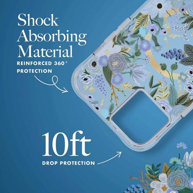 Šautuvų popierius skaidrus MagSafe – dėklas, skirtas iPhone 14 Plus (Garden Party Blue) 6