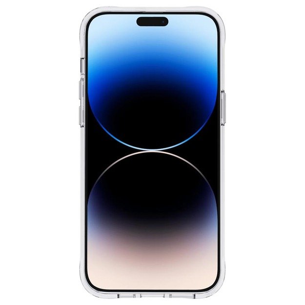 Skaidrus šautuvų popierius – dėklas, skirtas iPhone 14 Pro (Garden Party Blue)