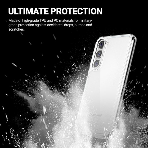 Crong Crystal Shield Cover – apsauginis dėklas, skirtas Samsung Galaxy S23 (skaidrus) 12