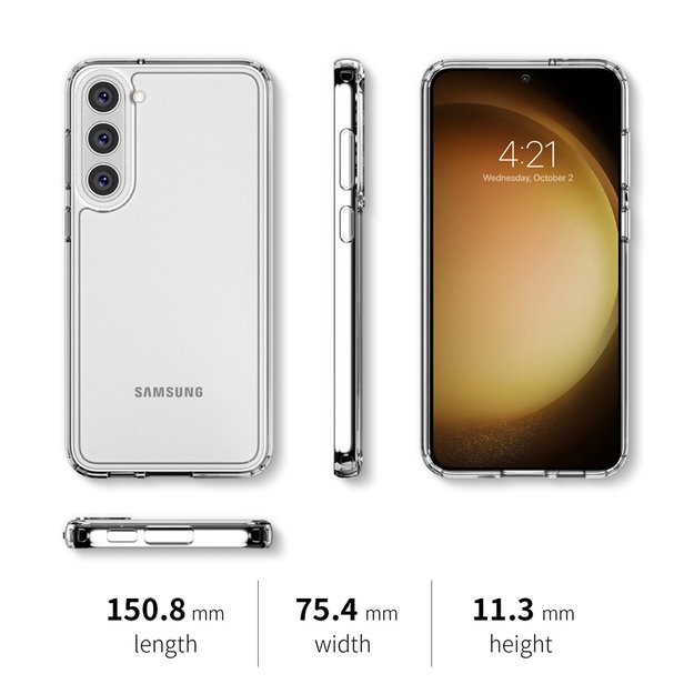 Crong Crystal Shield Cover – apsauginis dėklas, skirtas Samsung Galaxy S23 (skaidrus) 18