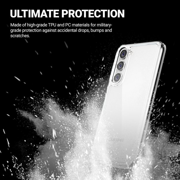 Crong Crystal Shield Cover – apsauginis dėklas, skirtas Samsung Galaxy S23 (skaidrus)