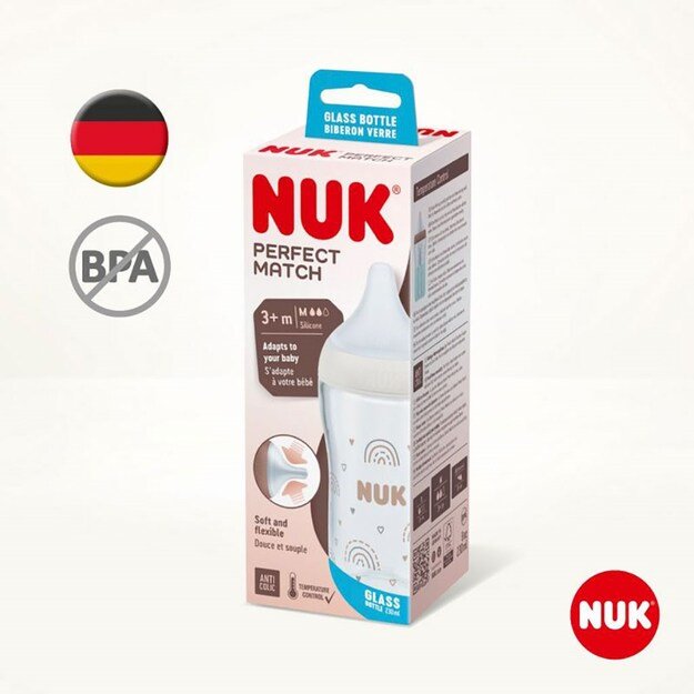Children s glass bottle NUK Perfect Match Temperature Control 230 ml 6