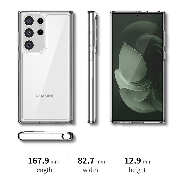 Crong Crystal Shield Cover – apsauginis dėklas, skirtas Samsung Galaxy S23 Ultra (skaidrus) 15