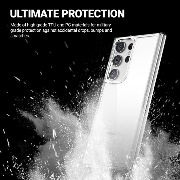 Crong Crystal Shield Cover – apsauginis dėklas, skirtas Samsung Galaxy S23 Ultra (skaidrus)