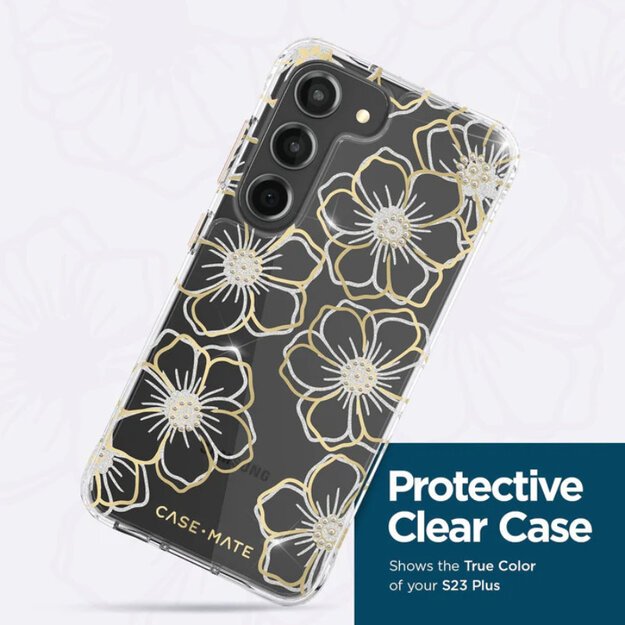 „Case-Mate“ gėlių brangakmeniai – „Samsung Galaxy S23+“ dėklas (skaidrus)