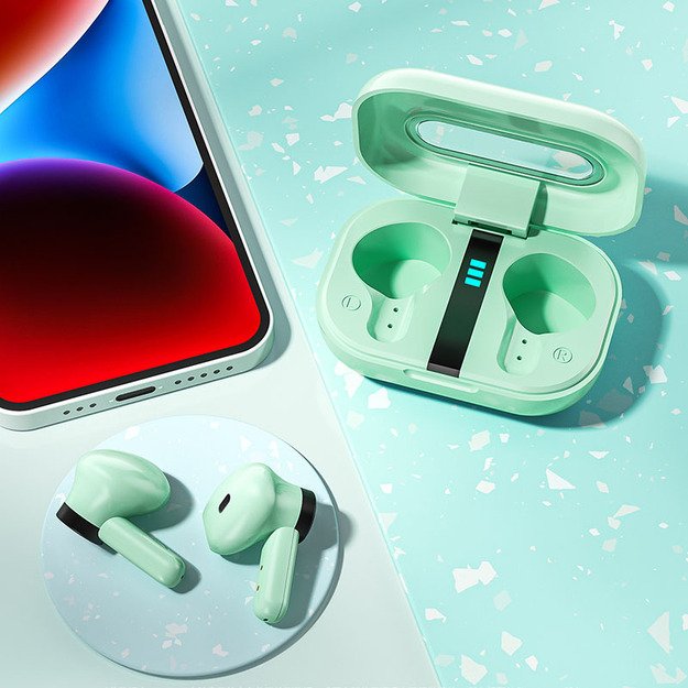 WEKOME VA06 Vanguard serija – Bluetooth V5.2 TWS belaidės ausinės su įkrovimo dėklu (žalia) 42