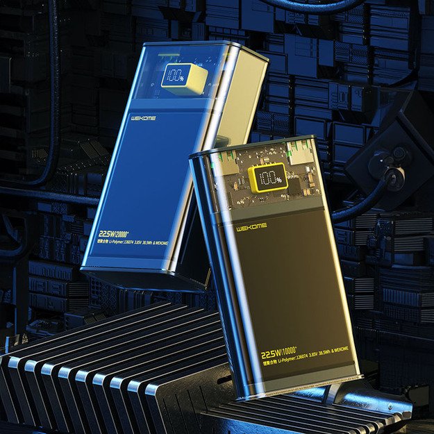 WEKOME WP-321 Vanguard serija – maitinimo blokas 20000 mAh Super Charging PD 20W + QC 22.5W (juodas / skaidrus) 16