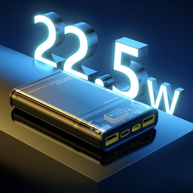 WEKOME WP-321 Vanguard serija – maitinimo blokas 20000 mAh Super Charging PD 20W + QC 22.5W (juodas / skaidrus) 19