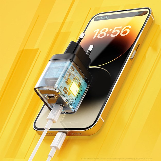 WEKOME WP-U128 – 2x USB-C itin greito įkrovimo GaN 40 W tinklo įkroviklis (geltonas) 31