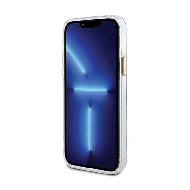 Guess Metal Outline MagSafe – dėklas, skirtas iPhone 12 / iPhone 12 Pro (skaidrus / auksinis) 13