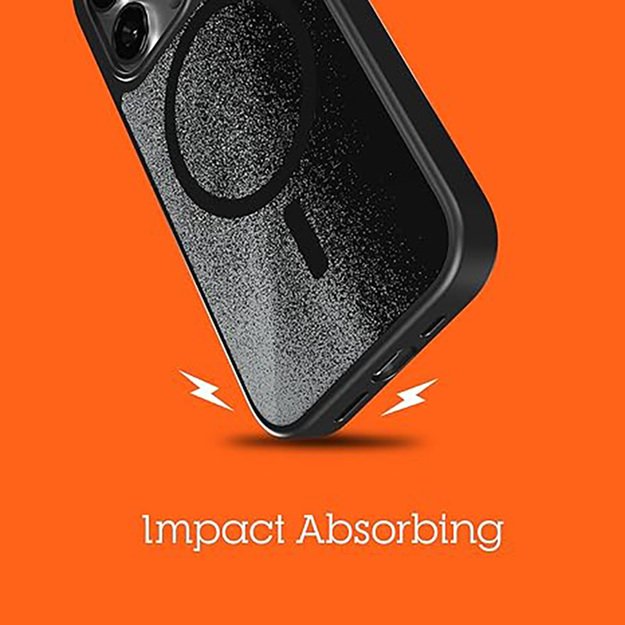 STM Relax Sand MagSafe – dėklas, skirtas iPhone 15 Pro (juoda / pilka) 5