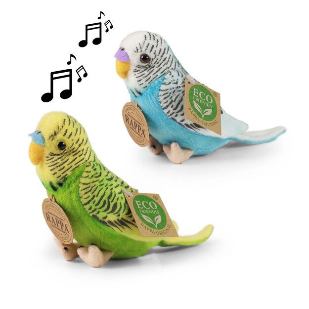 Plush budgies assort 13 cm ECO-FRIENDLY
