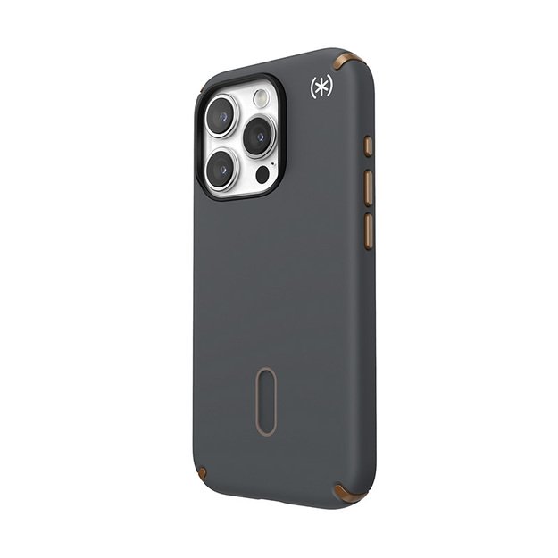 Speck Presidio2 Pro ClickLock & MagSafe – iPhone 15 Pro dėklas (anglies pilka / šalta bronzinė)