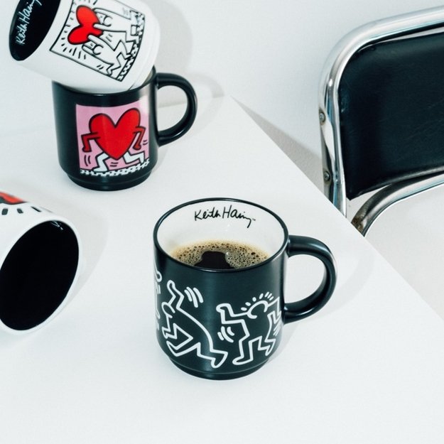 Keith Haring - Set of 4 ceramic mugs with stand 300 ml 6