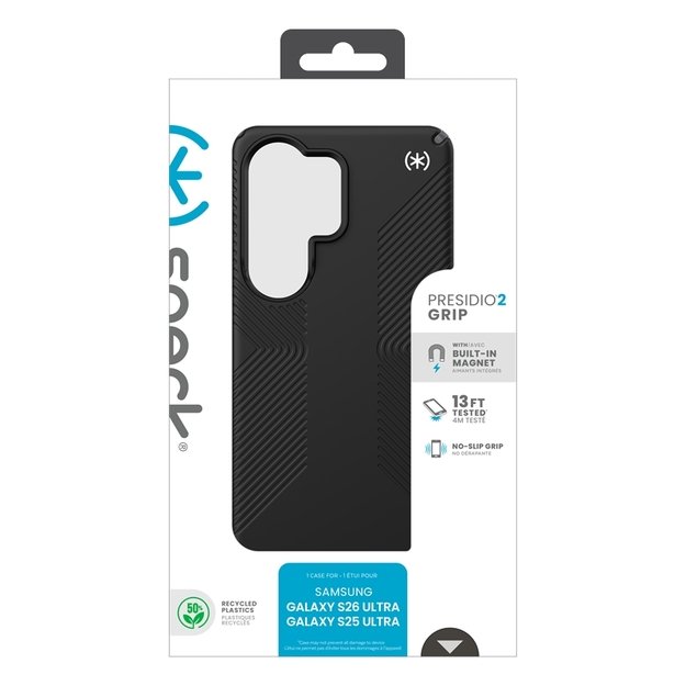 Speck Presidio2 Grip Magnet - Samsung Galaxy S26 Ultra MagSafe Case (Black/Slate Gray/White) 11