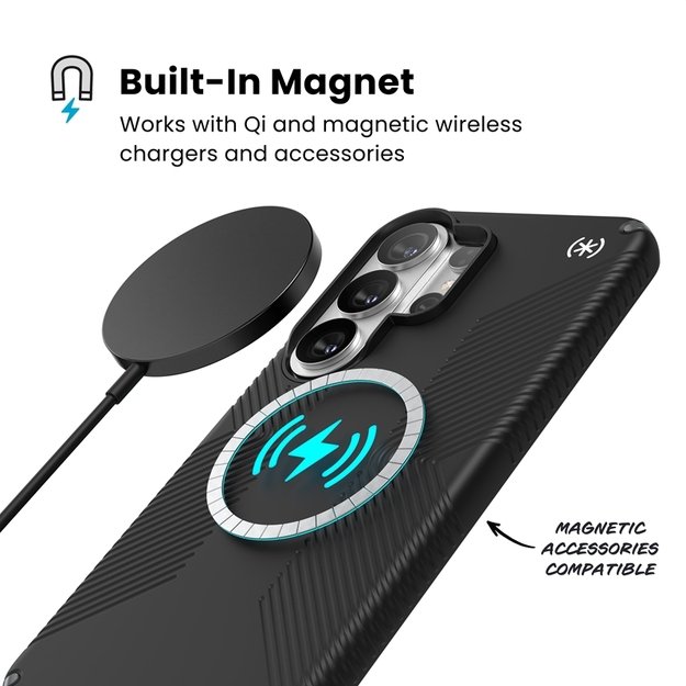Speck Presidio2 Grip Magnet - Samsung Galaxy S26 Ultra MagSafe Case (Black/Slate Gray/White) 2