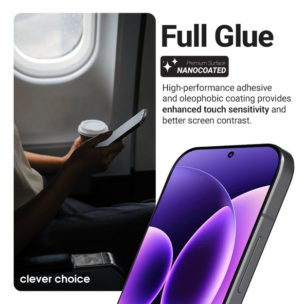 Crong 3D Armour Glass Lite - Full Glue Tempered Glass for Xiaomi 17 4