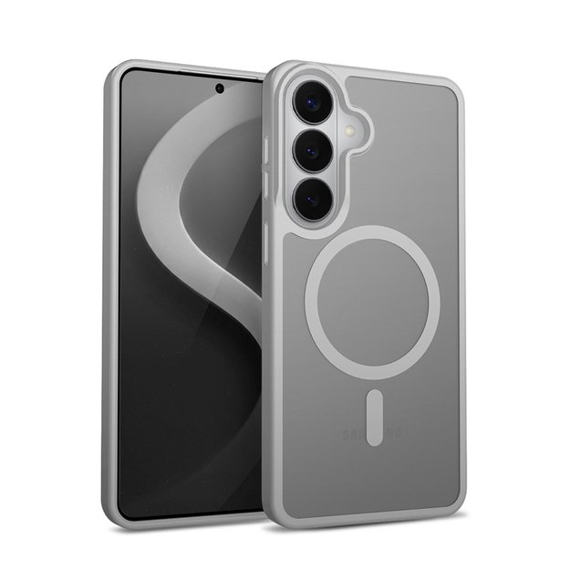 Crong Hybrid Matte Magnetic - MagSafe Case for Samsung Galaxy S26 (Gray)