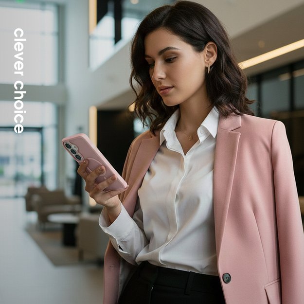 Crong Hybrid Matte Magnetic - MagSafe Case for Samsung Galaxy A56 (Pink) 2