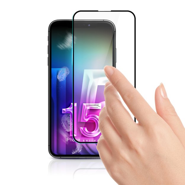 3mk HardGlass Max Lite – grūdintas stiklas, skirtas iPhone 15 (juodas) 23