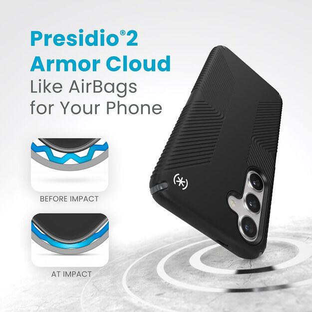 Speck Presidio2 Grip – dėklas, skirtas Samsung Galaxy S24+ (juodas / šiferio pilkas / baltas) 3