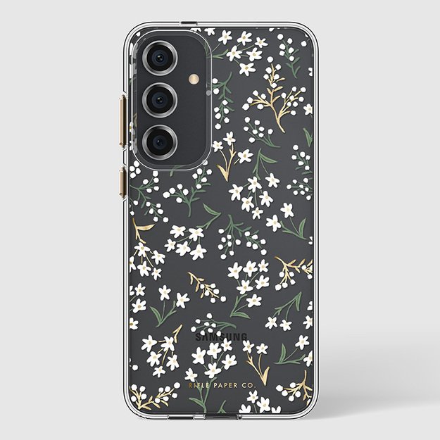 Skaidrus šautuvų popierius – Samsung Galaxy S24+ dėklas (Petite Fleurs)