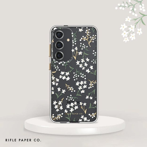 Skaidrus šautuvų popierius – Samsung Galaxy S24+ dėklas (Petite Fleurs) 8