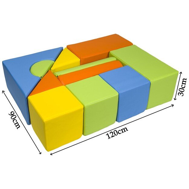 Foam Blocks &ndash; Giant Building Set 11 pcs pink-blue-yellow (pastel) 4