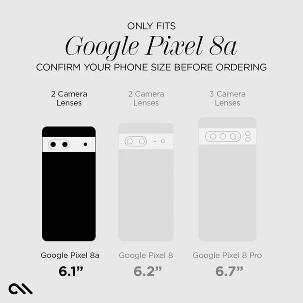 Case-Mate Signature Clear – dėklas, skirtas „Google Pixel 8A“ (skaidrus)